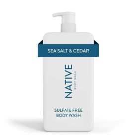 Native Body Wash, Sulfate Free, for Women and Men, Sea Salt & Cedar, 36 oz