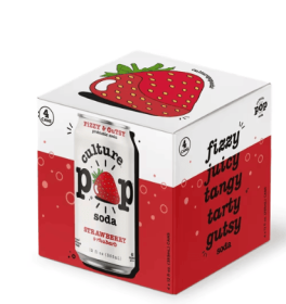 Culture Pop Soda Probiotic Strawberry Rhubarb, 4pk, 12 fl oz