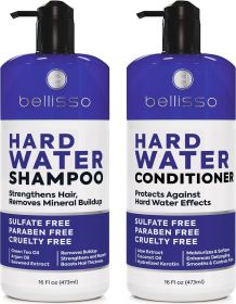 Hard Water Shampoo and Conditioner Set Sulfate Free Hair Care Products for Women and Men Moisturizing Treatment with Chelating Properties for a Deep C