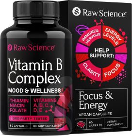 Vitamin B Complex Capsules B1 B2 B3 B5 B6 B7 B9 B12 Biotin Folic Acid Vitamin C for Energy & Immune Support Supplement Super B Complex for Women & Men