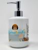 Petit Basset Griffon Veenden in Bathtub Ceramic Soap Dispenser Hand Soap Dispenser Pump Bottles for Bathroom Kitchen