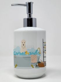 Soft Coated Wheaten Terrier in Bathtub Ceramic Soap Dispenser Hand Soap Dispenser Pump Bottles for Bathroom Kitchen