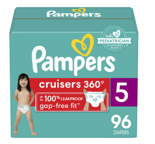 Pampers Cruisers 360 Pull-On Baby Diapers Size 5, 96 Count