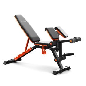 DAV Adjustable Preacher Curl Weight Bench With Leg Extension