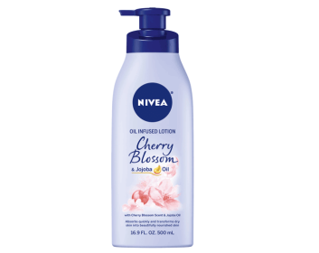 NIVEA Oil Infused Body Lotion, Cherry Blossom and Jojoba Oil, 16.9 Fl Oz