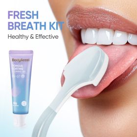 Bodyaccel Tongue cleansing gel tongue gel and Tongue brush Tongue coating clean Fresh breath Plant extraction formula no preservatives Qinshuang Ice p