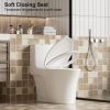 1.1/1.60 GPF Dual-Flush One Piece Toilet,Button on Tank top S-trap, Water-Saving Elongated Comfort Height Floor Mounted, Soft Closing Seat