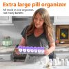 Extra Large Pill Organizer Purple 2 Times A Day Big Pill Box 7 Day Am Pm XL Weekly Vitamin Holder Jumbo Medicine Container for Supplement XXL Daily Pi