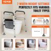 VEVOR Toilet Safety Rail, Folding Toilet Seat Frame, Adjustable Width & Height Fit Most Toilets, Supports 300lbs