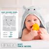 Hooded Baby Towels 33 x 33 Inch. Light Gray Terry Cotton Bath Towels Hooded with Elephant Face and Ears. Hooded Towels for Baby. Soft Toddler Towels f