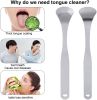 Stainless Steel Tongue Scraper; Fresh Breath Tongue Scrapers 2 Pack