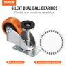VEVOR Leveling Casters, Set of 4, 720 lbs Total Load Capacity, 3 inches Diameter, Heavy Duty 360 Degree Swivel Caster Wheels