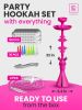 4 Hose Hookah set with everything Pink Hookah 4 Hose Set Mini Hookah Party Set with 50x Foil Big Silicone Bowl 10x Tips 4x Mouthpiece 4x Hookah Hose T
