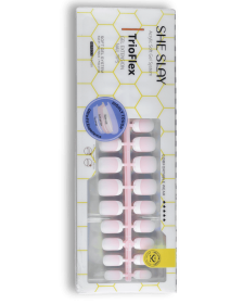 SheSlay Trio Flex Gel French Tip Nails | Pre-Colored Press-On Nail Extensions (Nail shape: Short, Color: Candy)