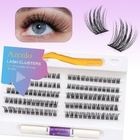 Eyelash Extension Kit Single Box 120 Pieces Eyelash Cluster Kit Eyelash Bonding and Sealing Waterproof Eyelash Tweezers DIY Eyelash Extension Kit Suit (Color: 10)