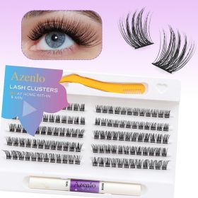 Eyelash Extension Kit Single Box 120 Pieces Eyelash Cluster Kit Eyelash Bonding and Sealing Waterproof Eyelash Tweezers DIY Eyelash Extension Kit Suit (Color: Black)