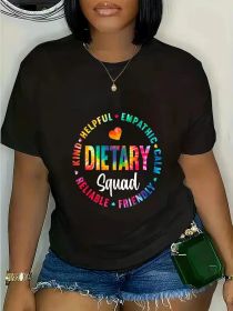 Dietary Squad Tie Dye Healthcare Worker Dietitian Squad T-ShirtFashion printing Tshirt (Color: Black, size: XXXL)