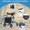 Folding Rollator Walker with 8-inch Wheels and Seat